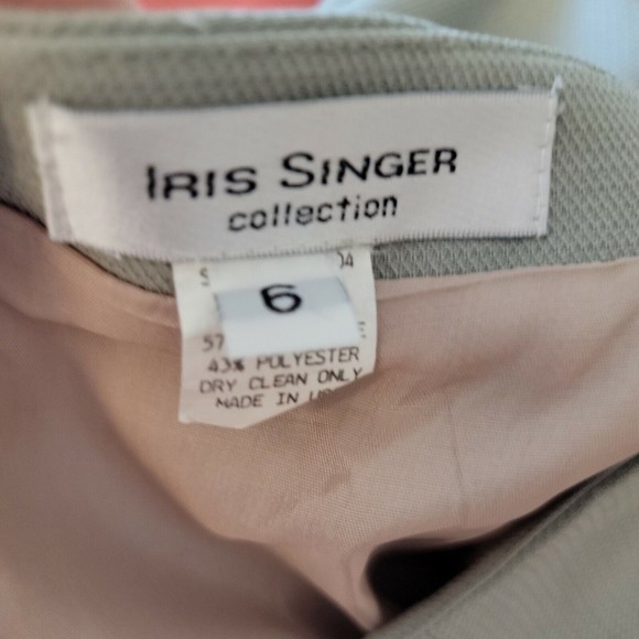 Iris Singer Collection Classy Blazer & Skirt 2 Piece Outfit Set ~ Sz 6 ~ Green - Picture 8 of 8